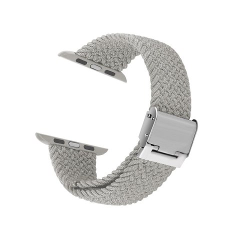 Crong Wave Band - Pleciony pasek do Apple Watch 38/40/41 mm (jasny szary)