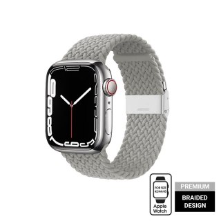 Crong Wave Band - Pleciony pasek do Apple Watch 42/44/45/46/49 mm (jasny szary)