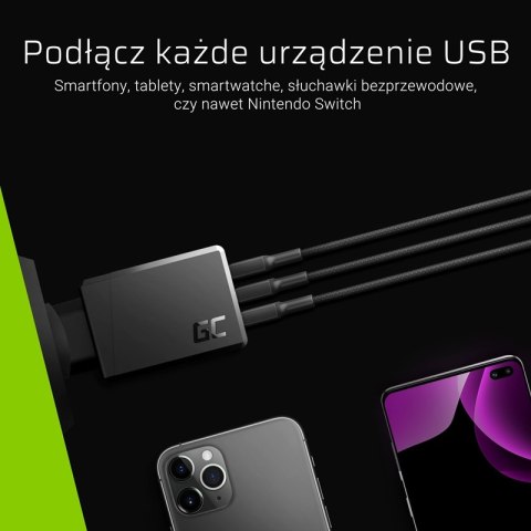 Green Cell ChargeSource 3 - Ładowarka sieciowa 3xUSB 30W Ultra Charge, Smart Charge Green Cell ChargeSource 3 - Ładowarka sieciowa 3xUSB 30W Ultra Charge, Smart Charge
