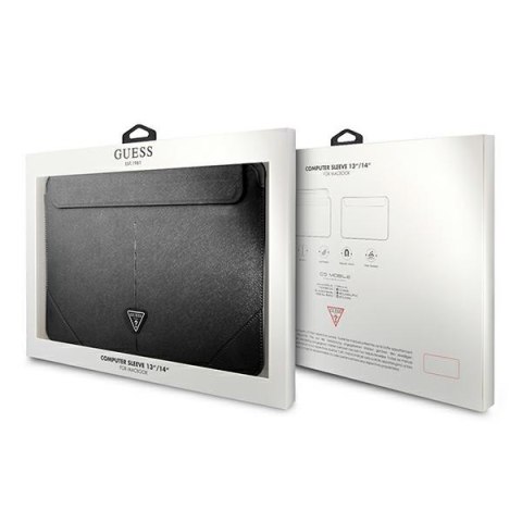 Guess Saffiano Triangle Logo Sleeve - Etui na notebooka 13" / 14" (czarny) Guess Saffiano Triangle Logo Sleeve - Etui na notebooka 13" / 14" (czarny)