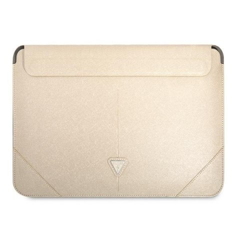 Guess Saffiano Triangle Logo Sleeve - Etui na notebooka 16" (beżowy) Guess Saffiano Triangle Logo Sleeve - Etui na notebooka 16" (beżowy)