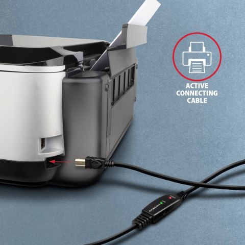 AXAGON ADR-220B Aktywny połączeniowy USB 2.0, USB-A do USB-B - 20m