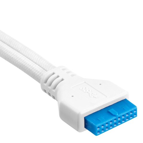 Zestaw przedłużacza do panelu przedniego Corsair Premium w oplocie, biały