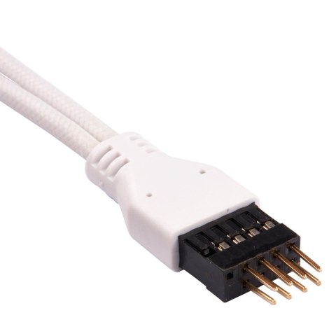 Zestaw przedłużacza do panelu przedniego Corsair Premium w oplocie, biały