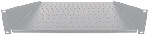 Półka 2U 400mm rack 19, 2 pkt mocowania, perforowana szara Półka 2U 400mm rack 19, 2 pkt mocowania, perforowana szara