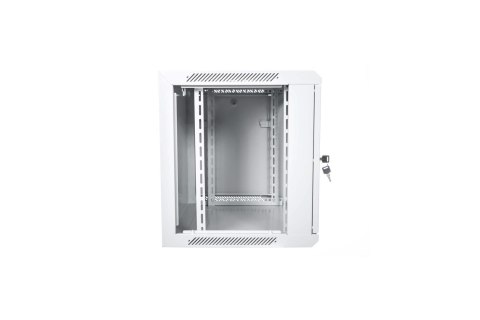 Szafa sieciowa wisząca 19" 9U rack 600x450, drzwi pełne, szary, niedzielona, złożona, 60kg Szafa sieciowa wisząca 19" 9U rack 600x450, drzwi pełne, szary, niedzielona, złożona, 60kg