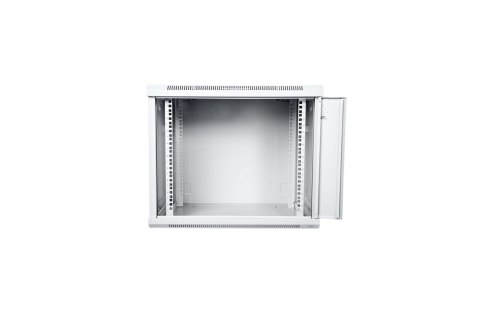 Szafa sieciowa wisząca 19" 9U rack 600x450, drzwi pełne, szary, niedzielona, złożona, 60kg Szafa sieciowa wisząca 19" 9U rack 600x450, drzwi pełne, szary, niedzielona, złożona, 60kg
