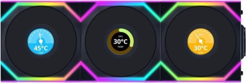 Lian Li UNI FAN SL Bezprzewodowy wentylator LCD, ARGB, PWM, 3-pak z kontrolerem - 120 mm, Lian Li UNI FAN SL Bezprzewodowy wentylator LCD, ARGB, PWM, 3-pak z kontrolerem - 120 mm,