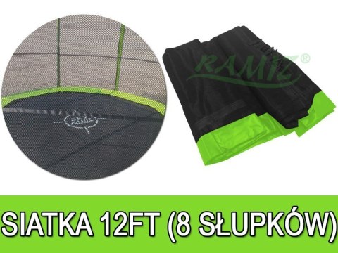 Siatka ochronna SkyRamiz Zielony do trampoliny ogrodowej 366cm/12FT 8 tuneli na słupki Siatka ochronna SkyRamiz Zielony do trampoliny ogrodowej 366cm/12FT 8 tuneli na słupki