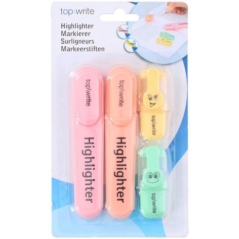 Topwrite - Zestaw zakreślaczy 4 kolory Topwrite - Zestaw zakreślaczy 4 kolory