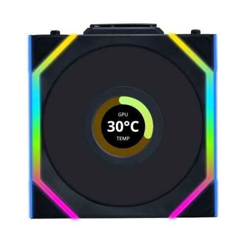 Lian Li UNI FAN SL Bezprzewodowy wentylator LCD, ARGB, PWM, 3-pak z kontrolerem - 120 mm, Lian Li UNI FAN SL Bezprzewodowy wentylator LCD, ARGB, PWM, 3-pak z kontrolerem - 120 mm,