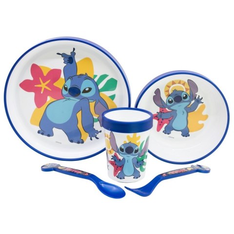 Disney Stitch - Antypoślizgowy zestaw naczyń do mikrofali 5 szt. (talerz, miska, kubeczek, widelec, łyżeczka) Disney Stitch - Antypoślizgowy zestaw naczyń do mikrofali 5 szt. (talerz, miska, kubeczek, widelec, łyżeczka)