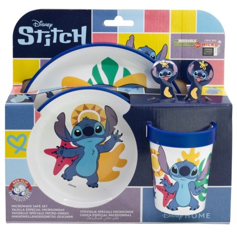 Disney Stitch - Antypoślizgowy zestaw naczyń do mikrofali 5 szt. (talerz, miska, kubeczek, widelec, łyżeczka) Disney Stitch - Antypoślizgowy zestaw naczyń do mikrofali 5 szt. (talerz, miska, kubeczek, widelec, łyżeczka)