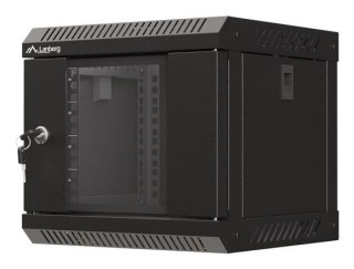 SZAFA INSTALACYJNA RACK WISZĄCA 10" 4U 300X300 CZARNA DRZWI PRZESZKLONE LANBERG (FLAT PACK)