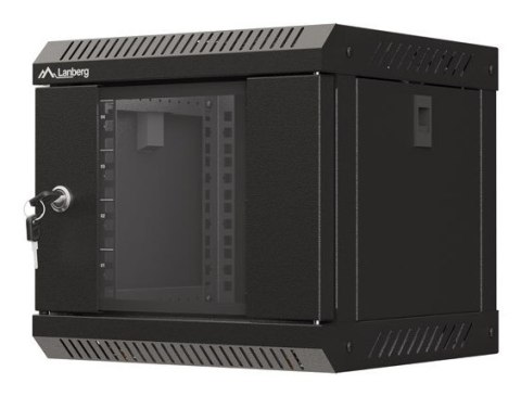 SZAFA INSTALACYJNA RACK WISZĄCA 10" 4U 300X300 CZARNA DRZWI PRZESZKLONE LANBERG (FLAT PACK)
