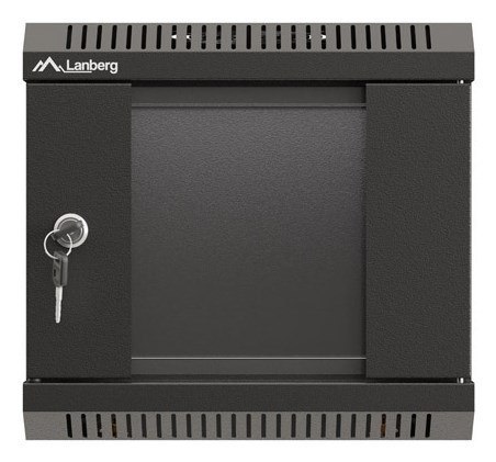 SZAFA INSTALACYJNA RACK WISZĄCA 10" 4U 300X300 CZARNA DRZWI PRZESZKLONE LANBERG (FLAT PACK)
