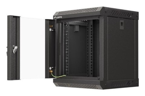 SZAFA INSTALACYJNA RACK WISZĄCA 10" 6U 300X300 CZARNA DRZWI PRZESZKLONE LANBERG (FLAT PACK)