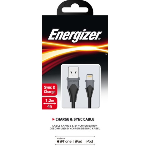 Energizer Classic - Kabel połączeniowy USB-A do Lightning certyfikat MFi 1.2m (Czarny) Energizer Classic - Kabel połączeniowy USB-A do Lightning certyfikat MFi 1.2m (Czarny)