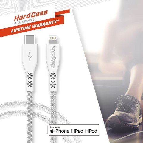 Energizer HardCase - Kabel połączeniowy USB-C do Lightning certyfikat MFi 1.2m (Biały) dożywotnia gwarancja Energizer HardCase - Kabel połączeniowy USB-C do Lightning certyfikat MFi 1.2m (Biały) dożywotnia gwarancja