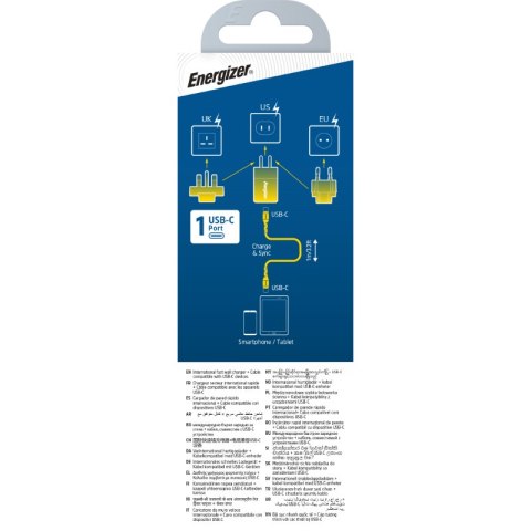 Energizer Ultimate - Ładowarka sieciowa Multiplug EU / UK / US GaN USB-C 20W PD + kabel USB-C (Czarny) Energizer Ultimate - Ładowarka sieciowa Multiplug EU / UK / US GaN USB-C 20W PD + kabel USB-C (Czarny)