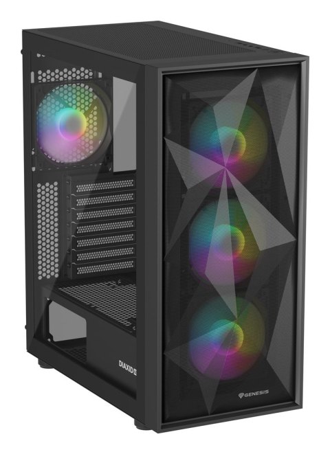 OBUDOWA GENESIS DIAXID 605 ARGB MIDI TOWER Z OKNEM USB-C CZARNA