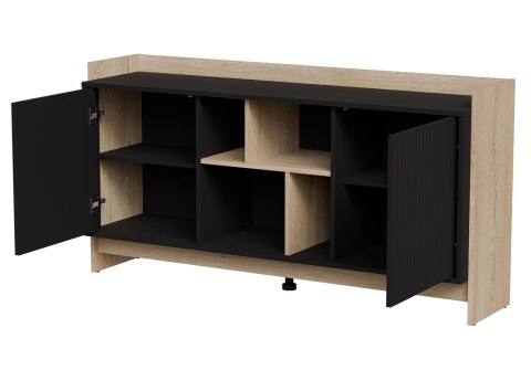 Komoda PORTO 2D 150x38x77 dąb/czarny Komoda PORTO 2D 150x38x77 dąb/czarny