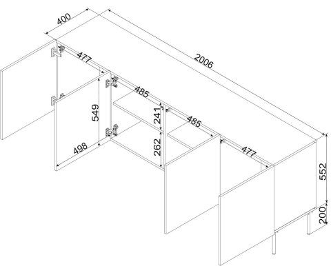 Komoda SIENA 200x40x75 kaszmir mat Komoda SIENA 200x40x75 kaszmir mat