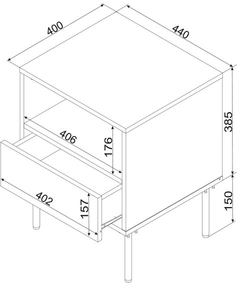 Szafka nocna 2szt TRESSE 44x40x53 kaszmir mat Szafka nocna 2szt TRESSE 44x40x53 kaszmir mat