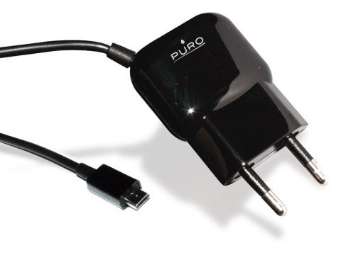 PURO Mini Travel Charger - Przenośna ładowarka sieciowa z kablem Micro USB (czarny) PURO Mini Travel Charger - Przenośna ładowarka sieciowa z kablem Micro USB (czarny)