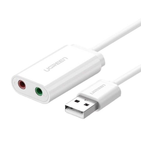 Zewnętrzna karta dźwiękowa USB UGREEN US205 15cm (biały) Zewnętrzna karta dźwiękowa USB UGREEN US205 15cm (biały)