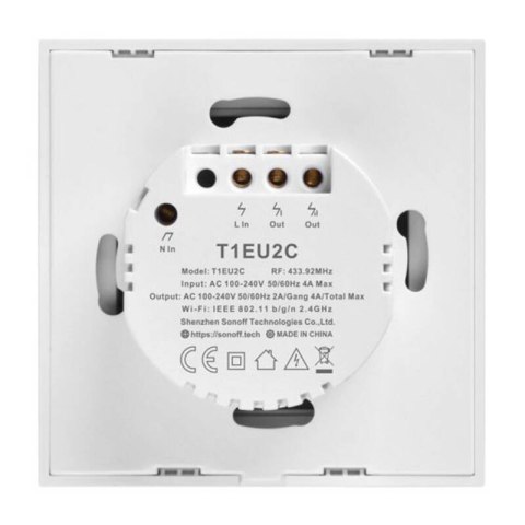 Dotykowy włącznik światła WiFi + RF 433 Sonoff T1 EU TX (2-kanałowy) Dotykowy włącznik światła WiFi + RF 433 Sonoff T1 EU TX (2-kanałowy)
