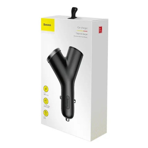 Ładowarka samochodowa Baseus Y Type 2xUSB 3,4A 40W (czarna) Ładowarka samochodowa Baseus Y Type 2xUSB 3,4A 40W (czarna)