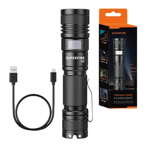 Latarka Superfire A2, 650lm, USB Latarka Superfire A2, 650lm, USB