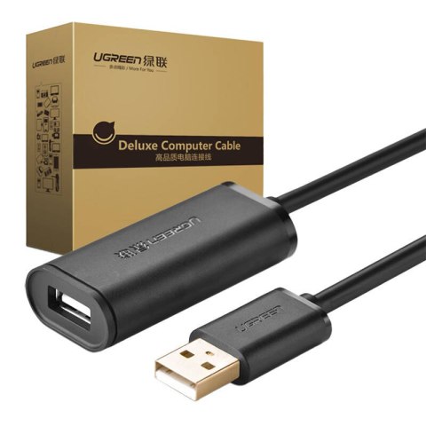 Kabel przedłużający USB 2.0 UGREEN US121, aktywny, 10m (czarny) Kabel przedłużający USB 2.0 UGREEN US121, aktywny, 10m (czarny)