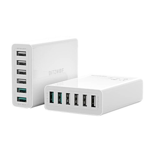 Ładowarka 6x USB Blitzwolf BW-S15, QC 3.0, 60W (biały) Ładowarka 6x USB Blitzwolf BW-S15, QC 3.0, 60W (biały)