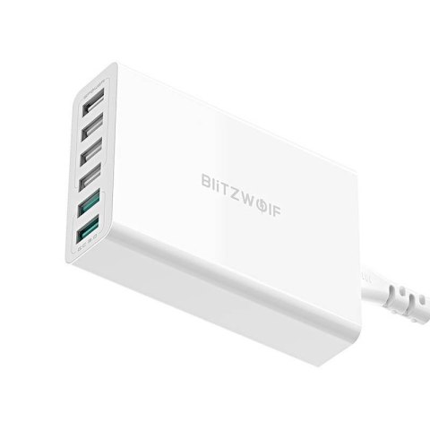 Ładowarka 6x USB Blitzwolf BW-S15, QC 3.0, 60W (biały) Ładowarka 6x USB Blitzwolf BW-S15, QC 3.0, 60W (biały)