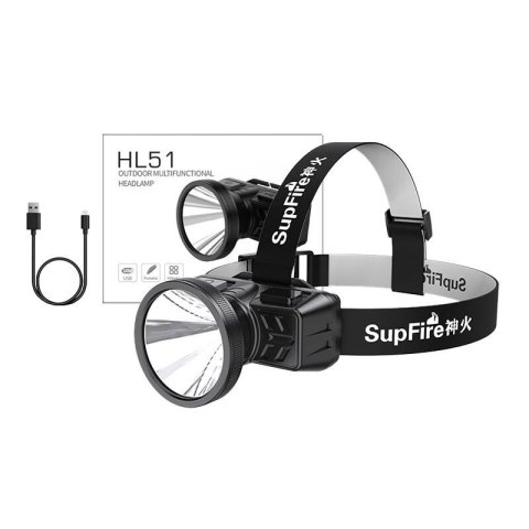 Latarka czołowa Superfire HL51, 160lm, USB Latarka czołowa Superfire HL51, 160lm, USB