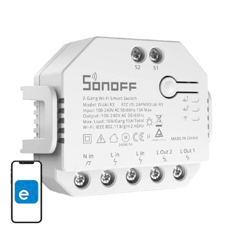Inteligentny przełącznik WiFi Sonoff Dual R3 Inteligentny przełącznik WiFi Sonoff Dual R3