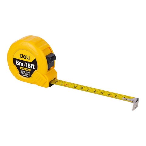 Miara zwijana Deli Tools EDL9005Y, 5m/19mm (żółta) Miara zwijana Deli Tools EDL9005Y, 5m/19mm (żółta)