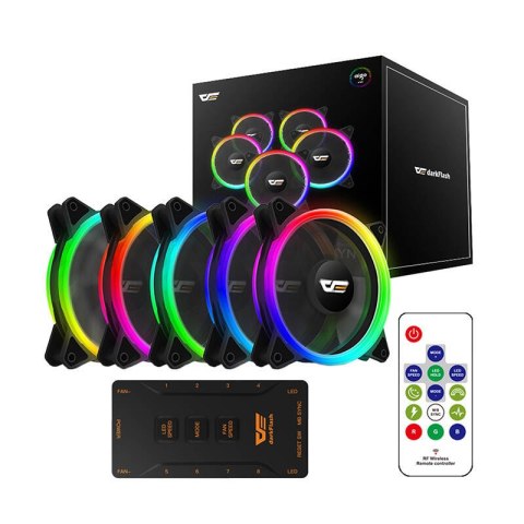 Zestaw wentylatorów ARGB do komputera Darkflash DR12 Pro 5w1 120x120 (czarny) Zestaw wentylatorów ARGB do komputera Darkflash DR12 Pro 5w1 120x120 (czarny)