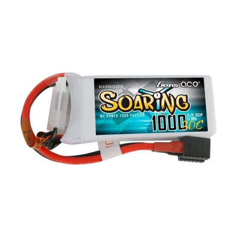 Akumulator Gens Ace Soaring 1000mAh 11.1V 30C 3S1P EC3/XT60/T-Plug Akumulator Gens Ace Soaring 1000mAh 11.1V 30C 3S1P EC3/XT60/T-Plug