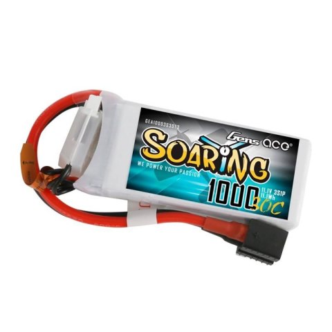 Akumulator Gens Ace Soaring 1000mAh 11.1V 30C 3S1P EC3/XT60/T-Plug Akumulator Gens Ace Soaring 1000mAh 11.1V 30C 3S1P EC3/XT60/T-Plug