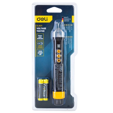 Bezdotykowy tester napięcia Deli Tools EDL8011, 12/48-1000V AC (czarny) Bezdotykowy tester napięcia Deli Tools EDL8011, 12/48-1000V AC (czarny)
