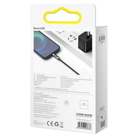 Kabel USB-C do Lightning Baseus Display, PD, 20W, 1m (czarny) Kabel USB-C do Lightning Baseus Display, PD, 20W, 1m (czarny)