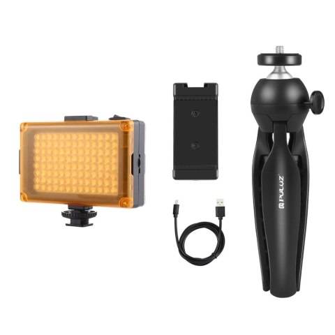 Zestaw do nagrywania live Puluz statyw + lampa LED + klamra na telefon PKT3131B Zestaw do nagrywania live Puluz statyw + lampa LED + klamra na telefon PKT3131B
