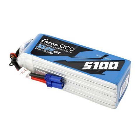 Akumulator GensAce 5100mAh 22.2V 80C 6S1P EC5 Akumulator GensAce 5100mAh 22.2V 80C 6S1P EC5