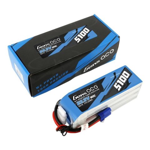 Akumulator GensAce 5100mAh 22.2V 80C 6S1P EC5 Akumulator GensAce 5100mAh 22.2V 80C 6S1P EC5