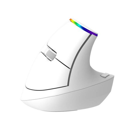 Bezprzewodowa mysz pionowa Delux M618C 2.4G 1600DPI RGB (biała) Bezprzewodowa mysz pionowa Delux M618C 2.4G 1600DPI RGB (biała)