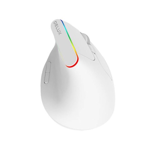 Bezprzewodowa mysz pionowa Delux M618C 2.4G 1600DPI RGB (biała) Bezprzewodowa mysz pionowa Delux M618C 2.4G 1600DPI RGB (biała)