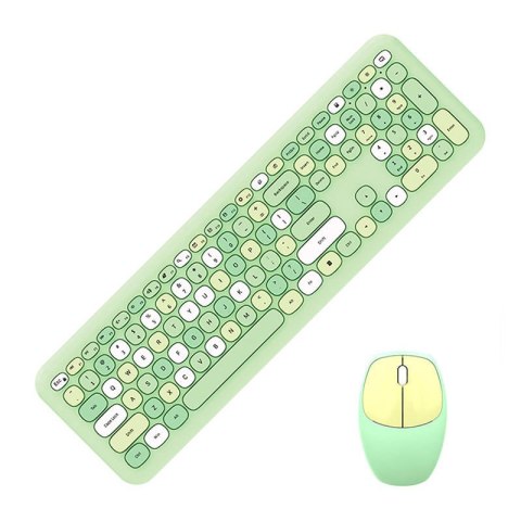 Bezprzewodowy zestaw klawiatura + myszka MOFII 666 2.4G (zielony) Bezprzewodowy zestaw klawiatura + myszka MOFII 666 2.4G (zielony)
